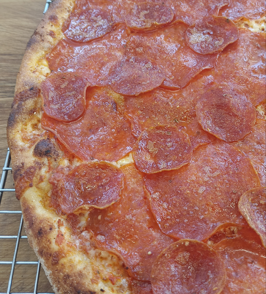 Double pepperoni 16in. pie.